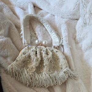 Elegant Pearl-Embellished Clutch